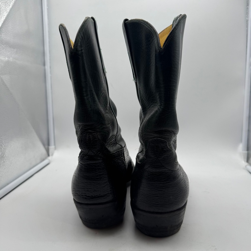Anderson Bean Boot Company Mens Black Leather Cowboy Boots Style 3213A Size 4120 - Picture 4 of 7